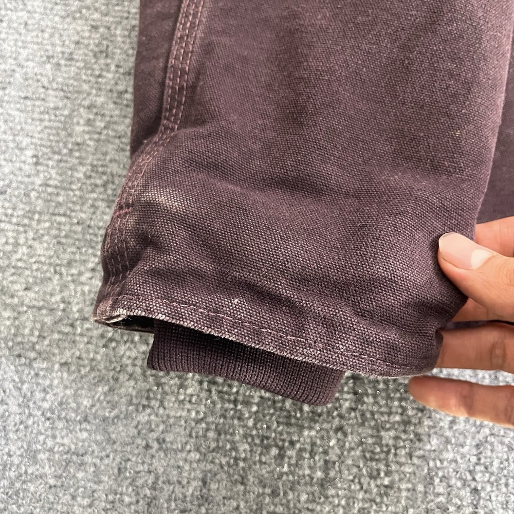 Carhartt WJ141 DWN Deep Wine‎ Duck Canvas Sherpa Hooded Work Jacket Women's M - Picture 6 of 16